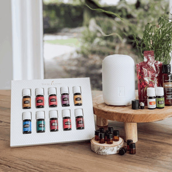 starterkit met haven diffuser – witte keramische diffuser met 12 etherische oliën, draagolie en ningxia red voor een puur en natuurlijk leefklimaat